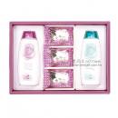 玫瑰精油造型香皂(70gx3)+綻放玫瑰油沐浴乳(300mlx1)+綻放玫瑰油洗髮乳(300mlx1)